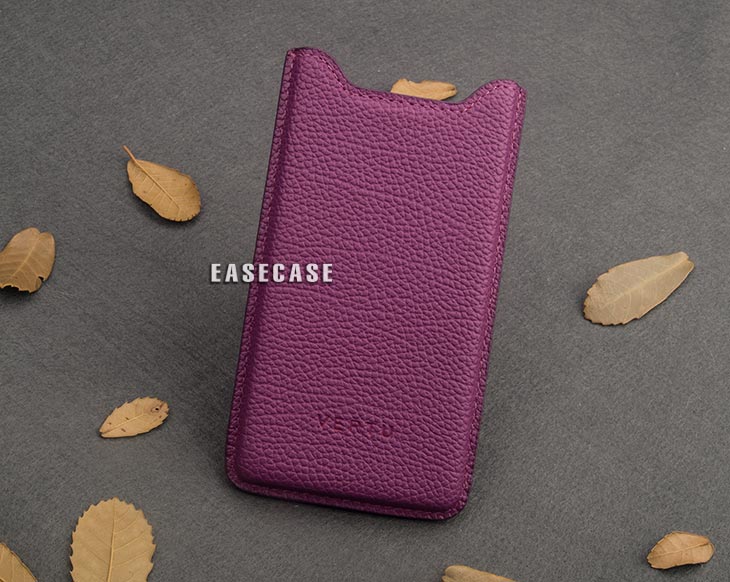 A2新款EASECASE定制 纬图VERTU iVERTU 真皮套 牛颈纹浅紫