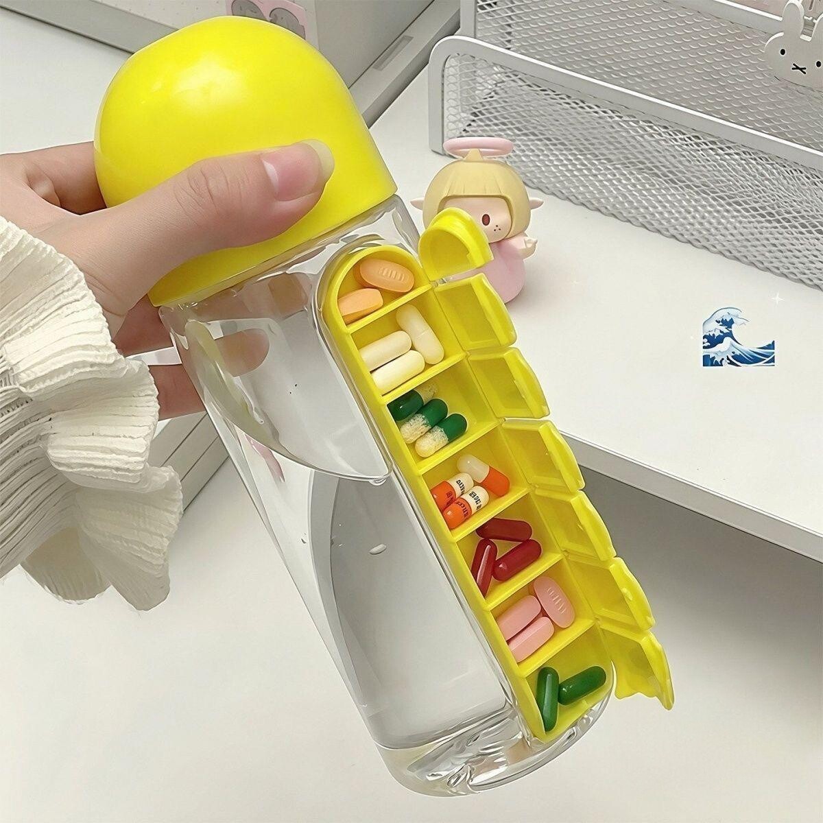 药盒水杯二合一便携随身体