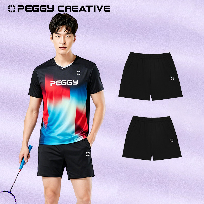 韩国佩极羽毛球服新款男女同款休闲纯色显瘦透气运动直筒速干短裤