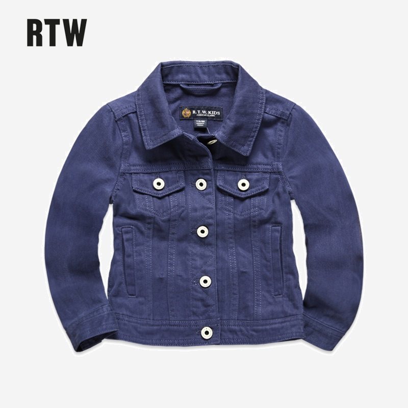 RTW童装春纯棉丹宁水洗牛仔外套