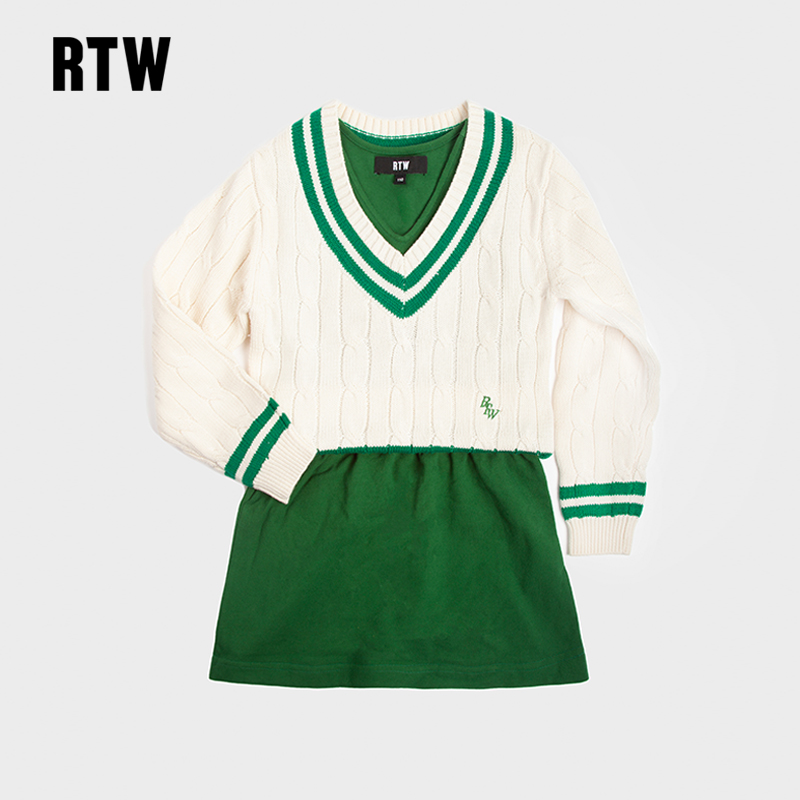 RTW美式复古春季女童毛衣针织