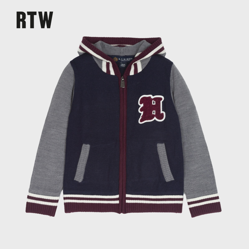 RTW学院春棒球服男童羊毛衫外套
