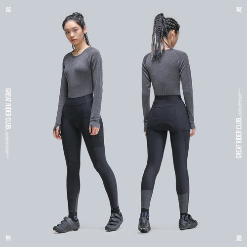 GRC冬季抓绒保暖公路车骑行裤女