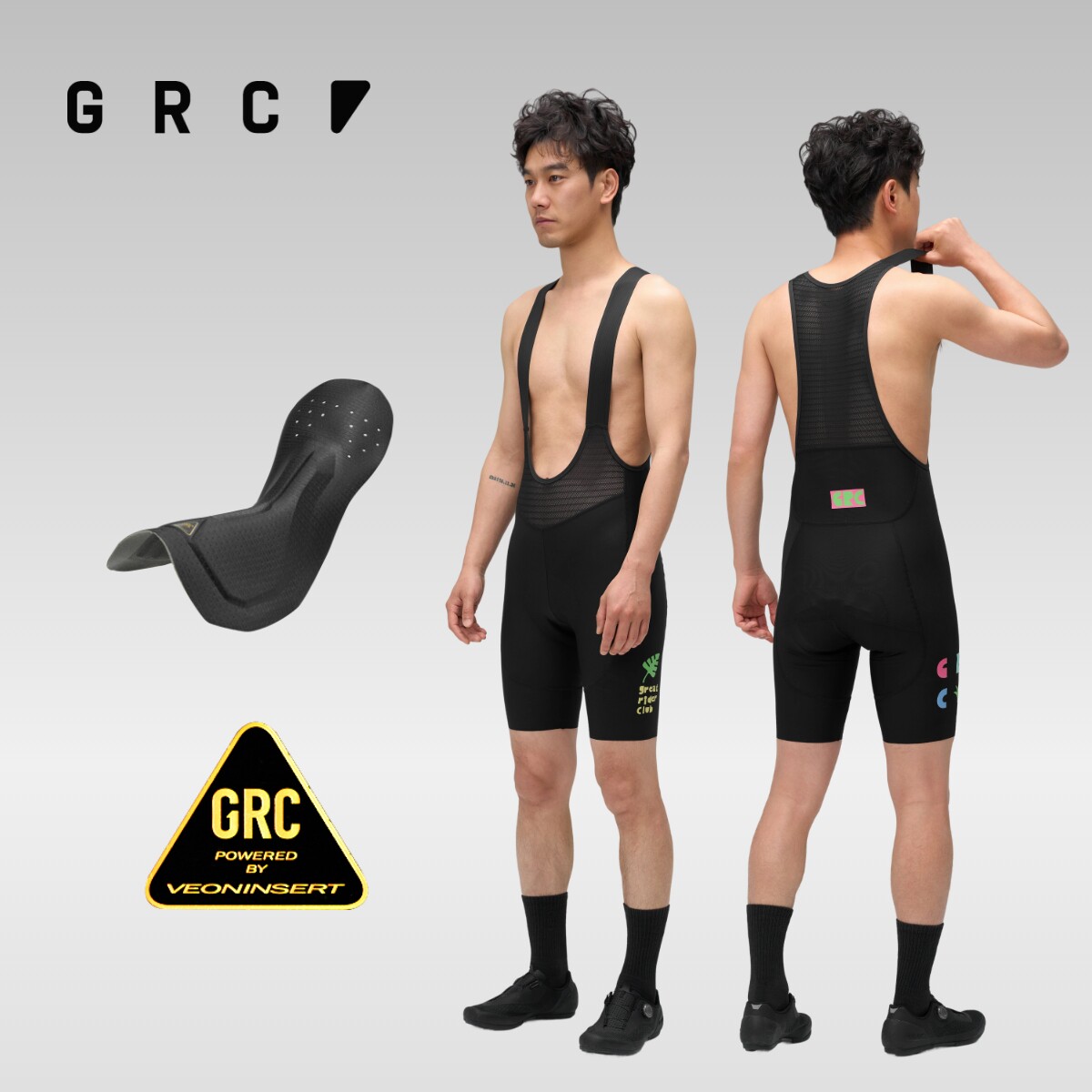 GRC夏季多彩力量2.0山地车公路车自行车骑行服骑行裤背带短裤男士