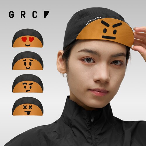 GRC新款Emoji表情系列透气反光自行车反光帽头盔内衬帽骑行小帽