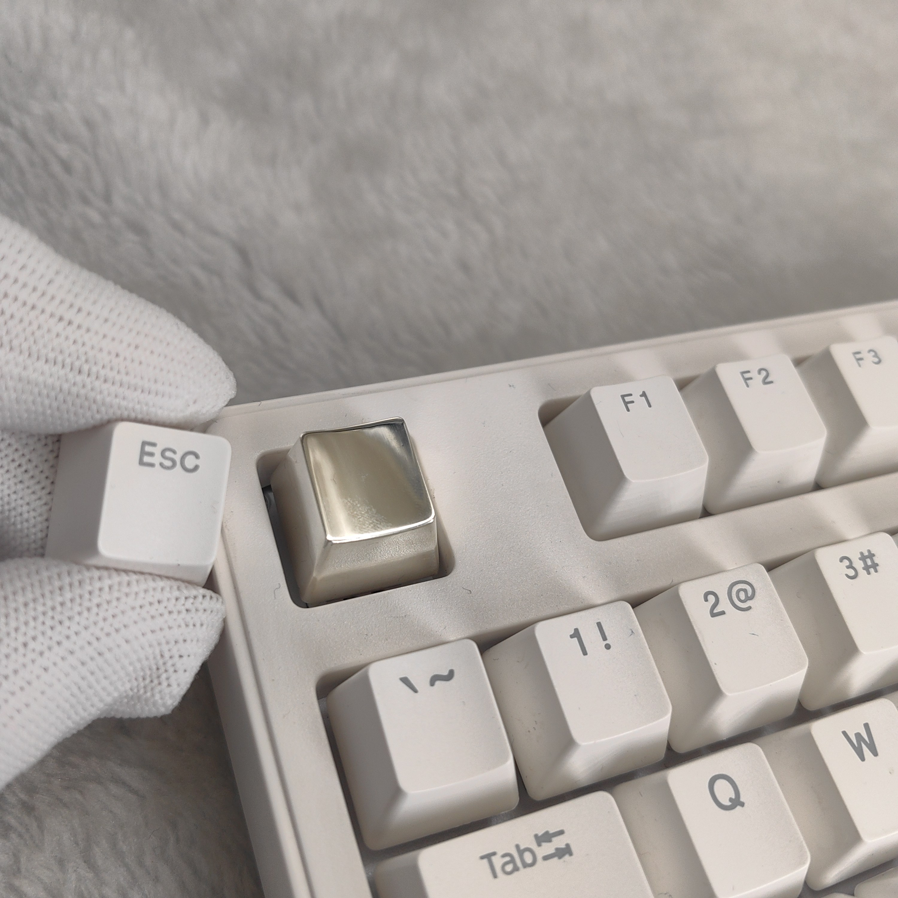 s925纯银键帽个性金属十字轴原厂高度送替换单个机械光面简约