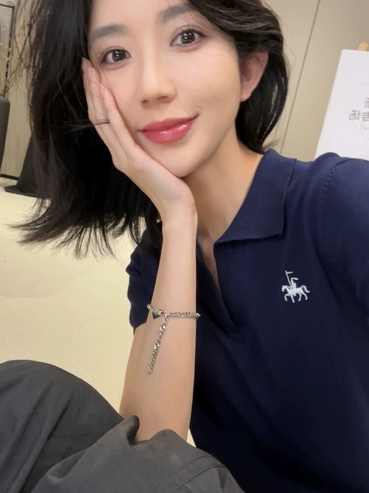 夏季女潮流 短袖女修身内搭inPOLO衫