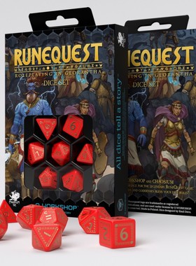 帝企鹅桌游 Q Workshop 符文巡旅 跑团 骰子色子 红色金字 现货