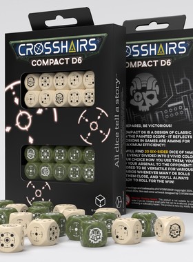 帝企鹅桌游 Q Workshop 十字 战棋小D6骰子色子 绿色米色 套装