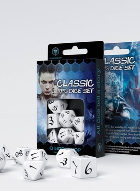 帝企鹅桌游 Q Workshop 简约传统 跑团 骰子色子 白色黑字 现货