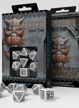 帝企鹅桌游 Q Workshop 矮人 跑团 骰子色子 白色黑纹 现货