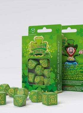 帝企鹅桌游 Q Workshop 跑团骰子色子 幸运符 绿色黄字 现货