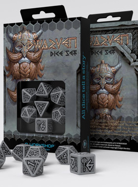 帝企鹅桌游 Q Workshop 矮人 跑团 骰子色子 灰色黑纹 现货