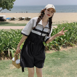 【大货已出】撞色拼接工装连体裤2357款P120K172，女装连体裤，浙宝285（原212）