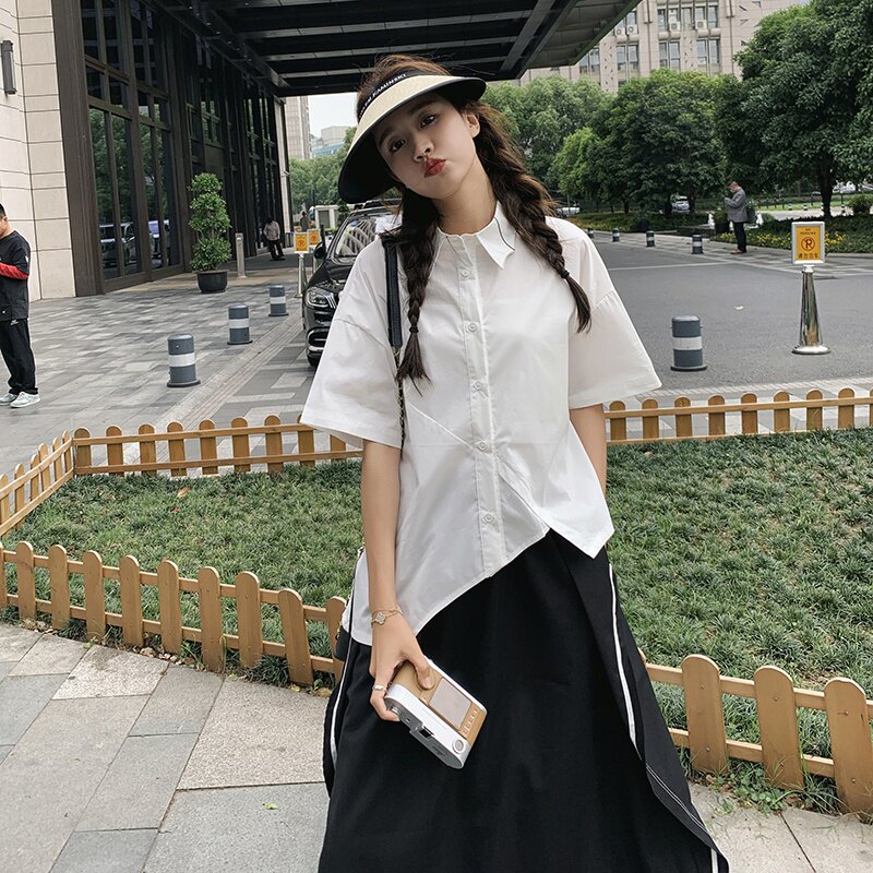 红色娃娃领连衣裙女2025春夏新款大码宽松甜美小个子百褶衬衫裙子,女装运动套装,浙宝285（原212）
