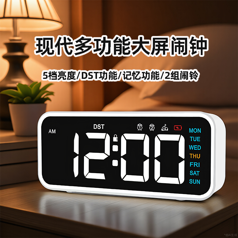 汉时现代简约学生用电子闹钟