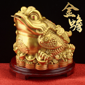 铜金蟾摆件三足蟾蜍金蝉店铺开业礼品纯黄铜招家居财办公室装饰品