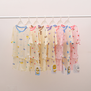 胖宝宝空调服居家睡衣 家居服套装 儿童加肥加大天丝莱赛尔短袖 短裤