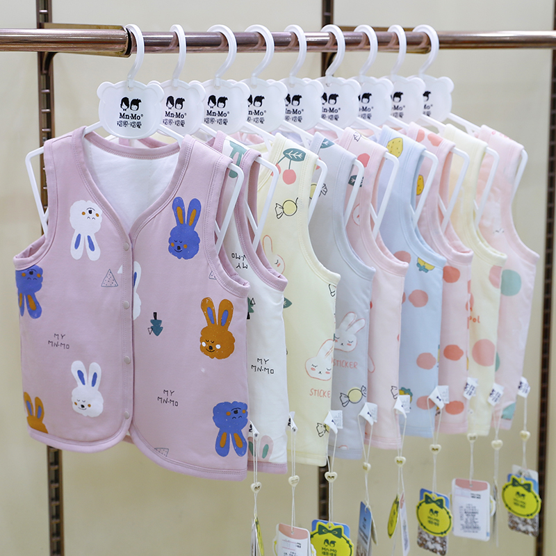 瑁恩瑁爱女童夹棉马甲儿童卡通丝绵冬装宝宝保暖洋气背心坎肩上衣
