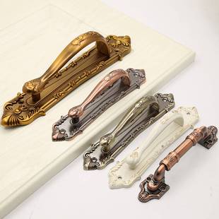 重型美式谷仓门拉手免打孔木门房门大门拉手仿古铜明装大把手