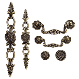 军升拉手柜门抽屉橱柜衣柜仿古黑色欧式门把手单孔青古铜古银美式