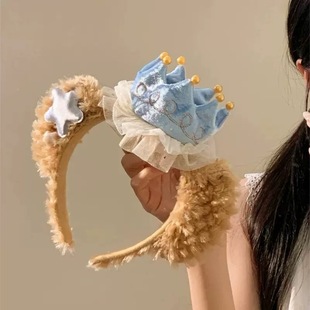 可爱达菲熊蝴蝶结梦幻庆典发箍显脸小生日拍照雪莉玫皇冠头箍