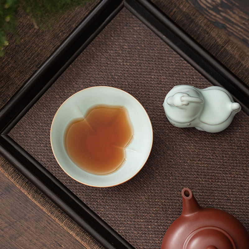 汝窑福禄主人杯单杯品茗茶杯陶瓷个人专用功夫茶具汝瓷葫芦乾坤杯