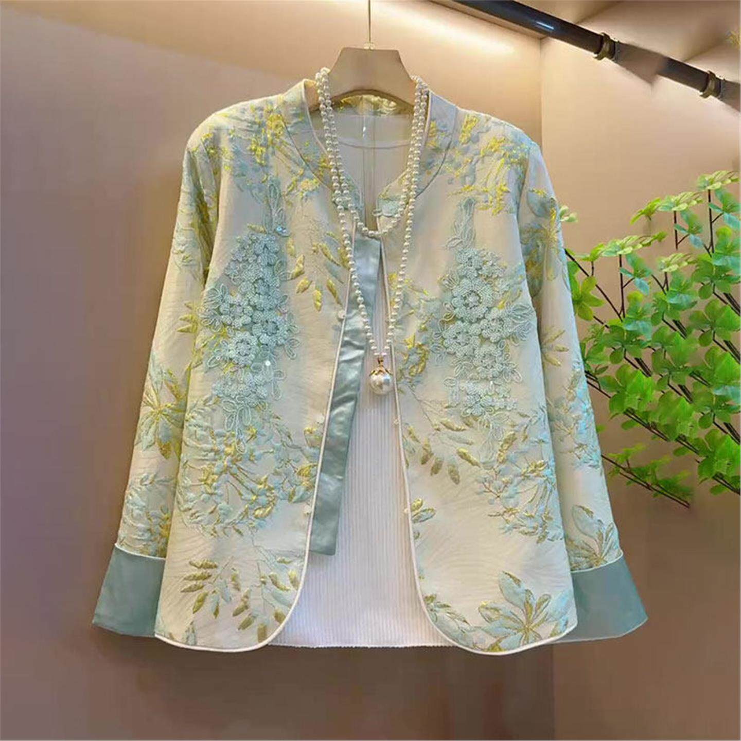 2026新款国风重工花朵气质宽松减龄外套上衣大尺码女装胖MM春季宽