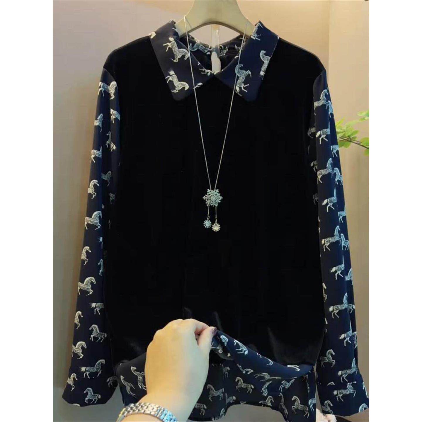 大尺码女装2026春季新款假两件上衣女显瘦胖妹妹胖mm高级感轻奢减