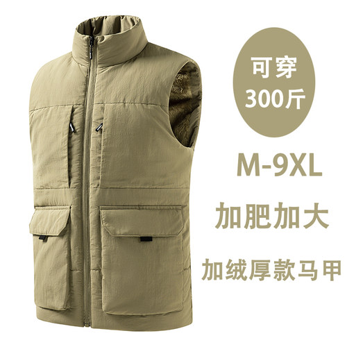 工装马甲男秋冬厚款多口袋马夹