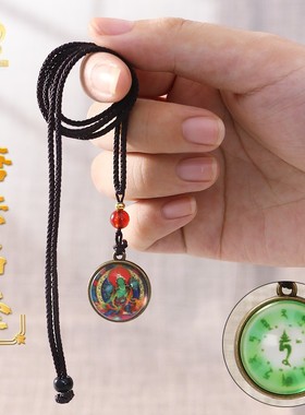 民族风吊坠文殊菩萨四臂观音挂坠绿度母项链藏式唐卡手机包包挂饰