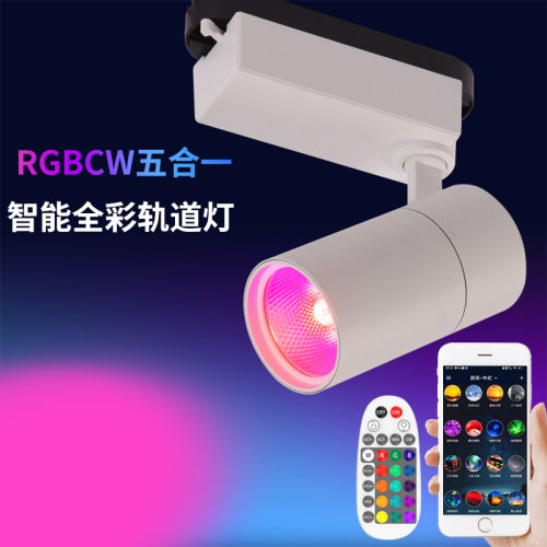 蓝牙智能导轨灯RGBCW全彩剧本杀酒吧舞蹈室七彩变色轨道氛围射灯