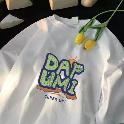 宽松短袖新款学生潮牌大码半袖五分inst恤男款学生体恤青少年