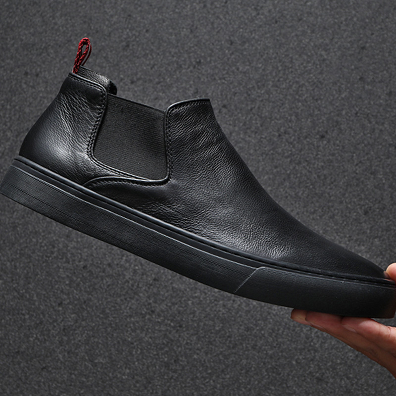 高帮皮鞋软皮透气简约百搭秋冬季