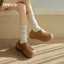 棉拖鞋女士2025年新款秋冬季保暖包跟防水棉鞋厚底外穿防滑雪地靴