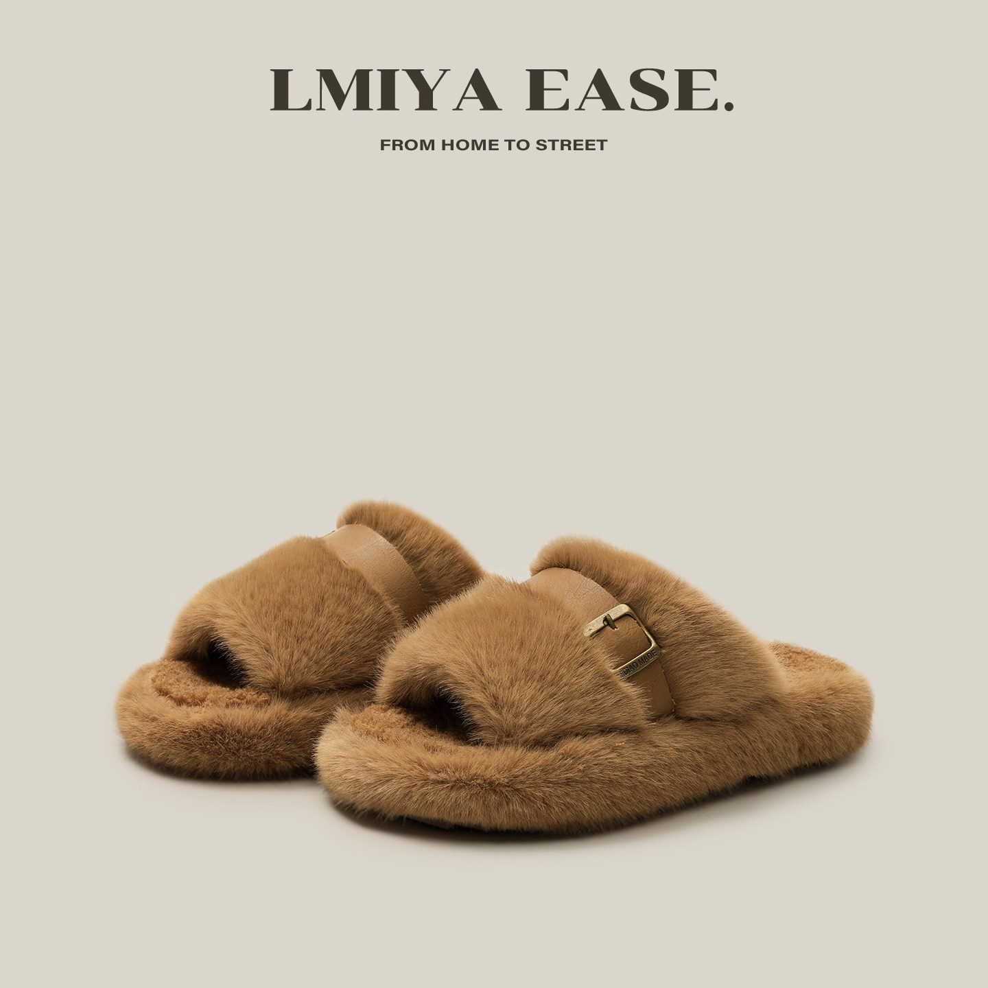 徕米亚毛毛绒拖鞋女春秋冬季居家露趾开口拖2025新款时尚百搭厚底,女鞋,毛毛鞋,淘宝优惠券,粉丝福利购,淘宝优惠卷