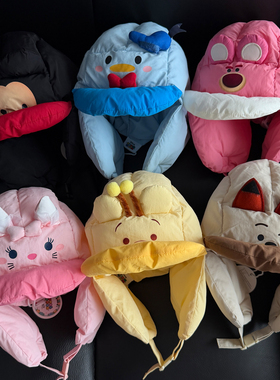 可爱小熊充棉雷锋帽子女秋冬天户外保暖防风卡通护耳滑雪帽飞行帽