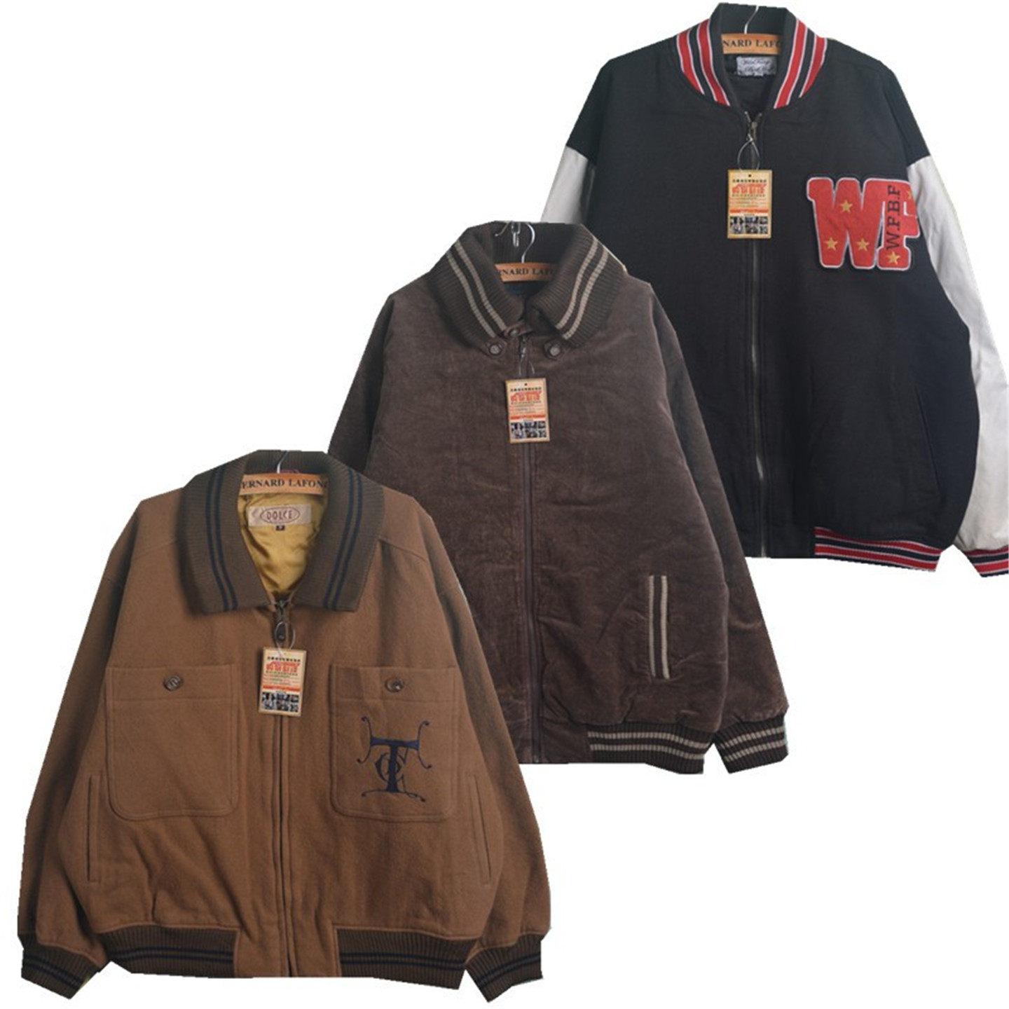 古着vintage飞行服夹克厚款夹棉复古休闲工装棒球服冲锋衣宽松