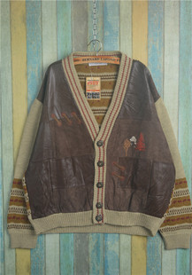 vintage古着丝光横须贺街头摇滚朋克撞色卡通刺绣棒球服夹克外套