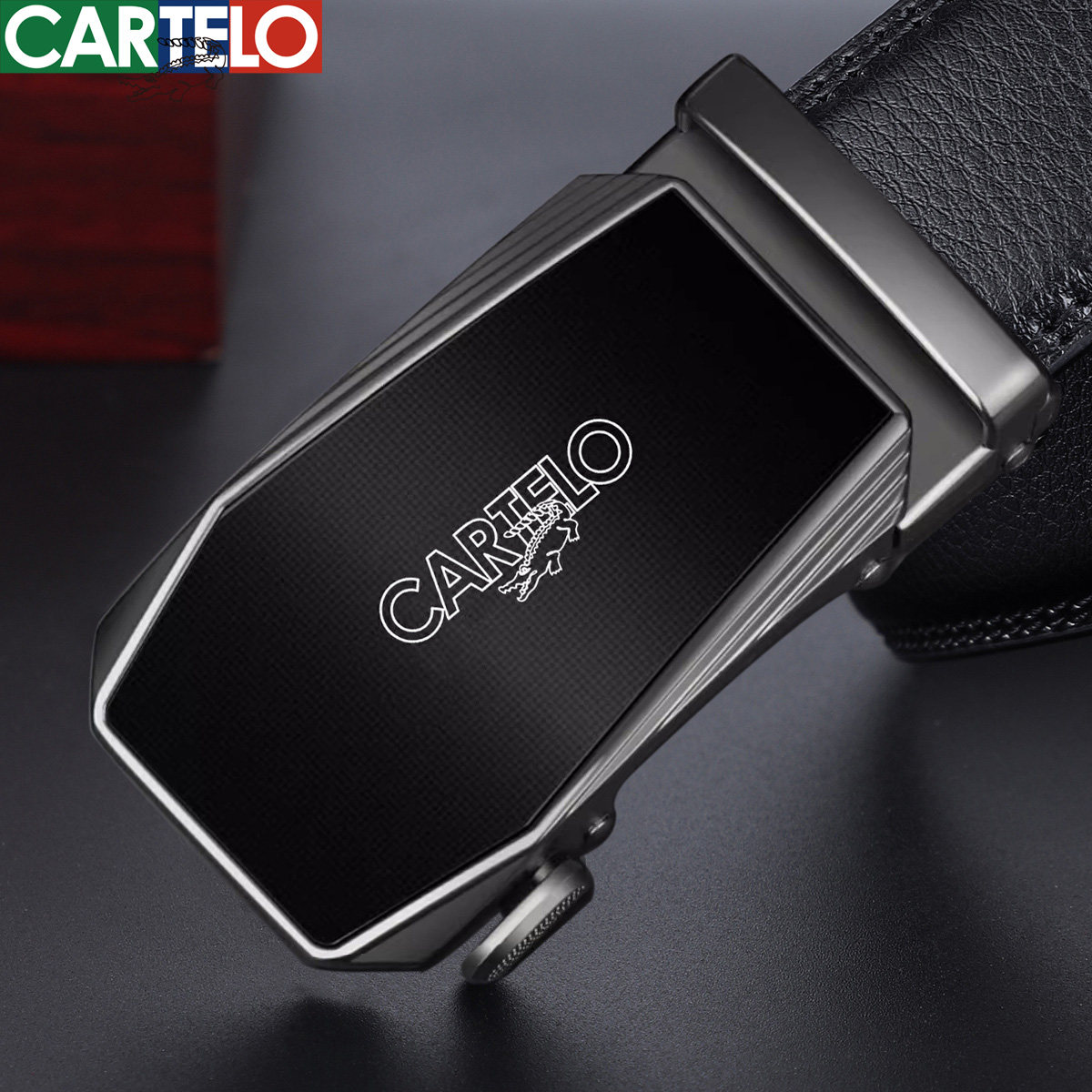 卡帝乐鳄鱼皮带男士真皮自动扣腰带潮流商务牛皮休闲裤带2026新款