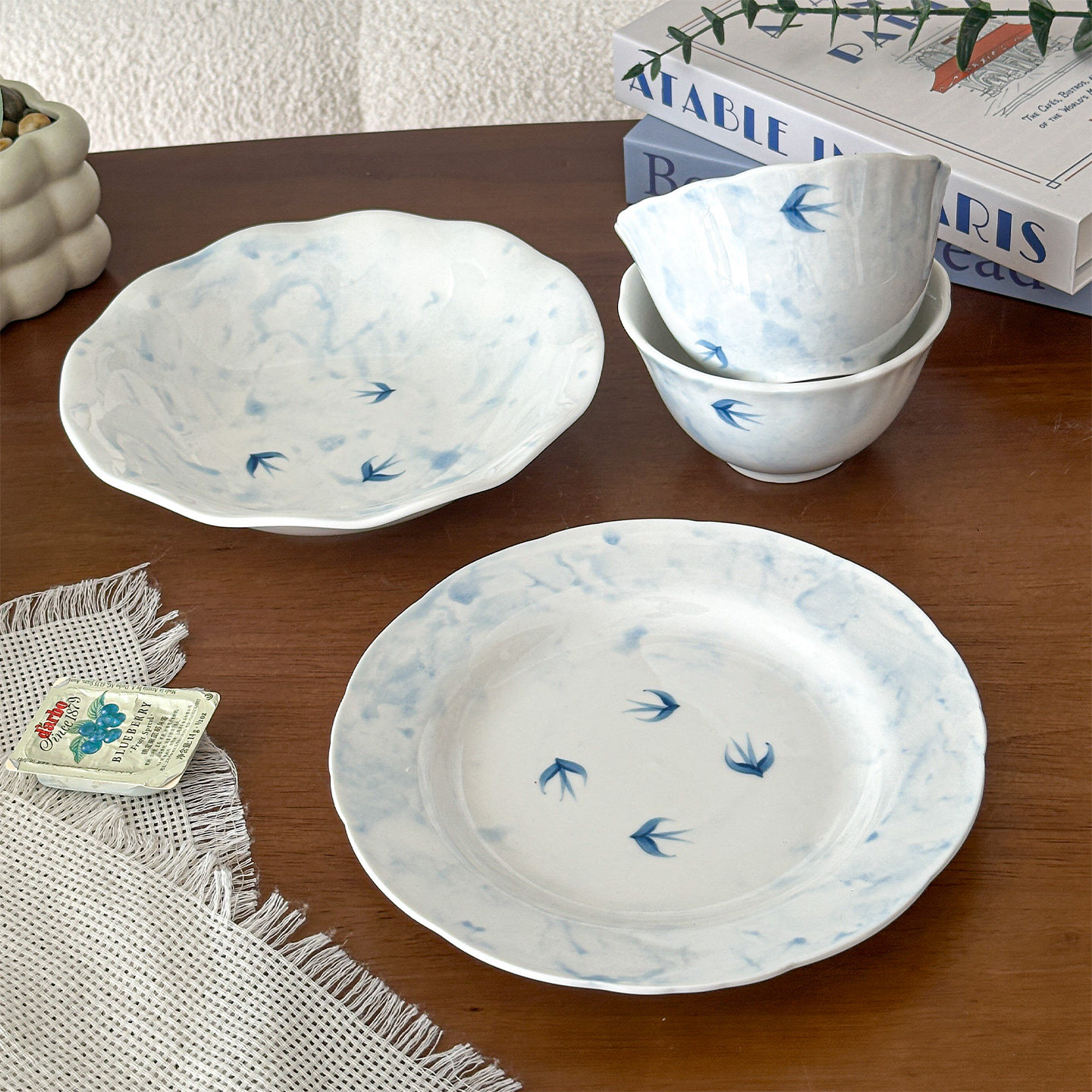 穆尼 花边意面盘创意家用陶瓷盘子菜盘复古甜品盘浅盘西餐盘燕子,餐饮具,盘,淘宝优惠券,粉丝福利购,淘宝优惠卷