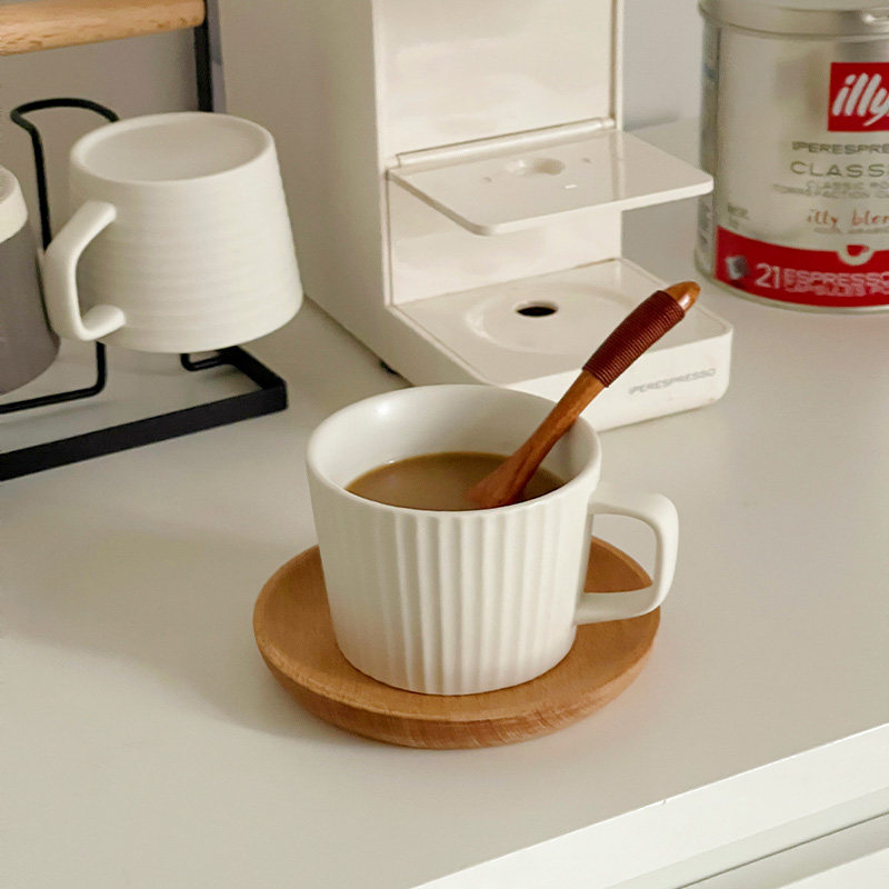 竖纹咖啡杯简约复古日式风