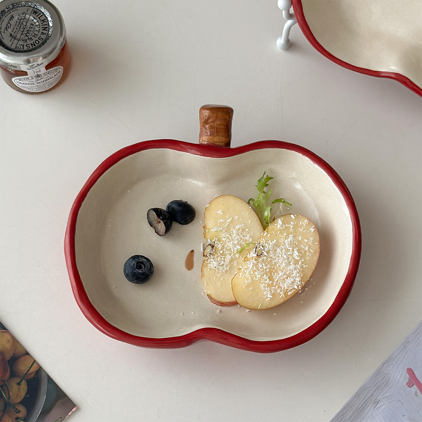 穆尼 ins苹果造型盘创意礼物粗陶下午茶点心盘甜品盘水果盘蘸料盘,餐饮具,盘,淘宝优惠券,粉丝福利购,淘宝优惠卷