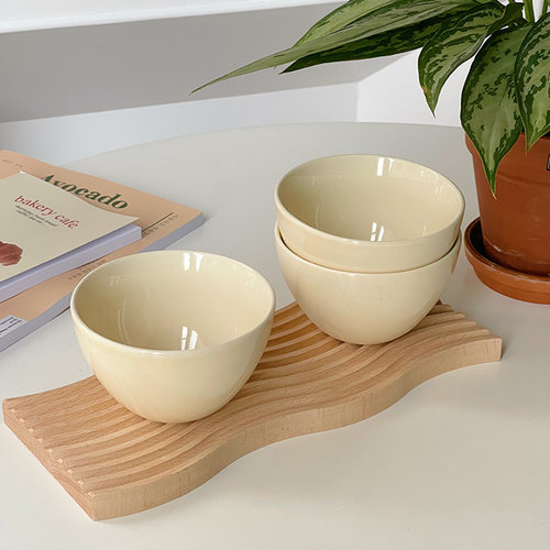 穆尼高颜值黄色饭碗酸奶燕麦陶瓷