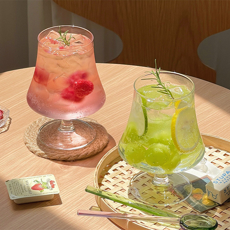 穆尼 ins风高脚杯玻璃杯餐厅水果茶杯冷饮气泡水杯饮料杯白兰地杯,餐饮具,洋酒/威士忌杯,淘宝优惠券,粉丝福利购,淘宝优惠卷