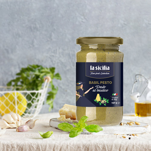 进口辣西西里罗勒青酱190g意粉意面酱罗勒酱意大利面酱Pesto