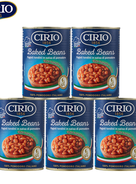 Cirio茄意欧茄汁焗豆罐头番茄汁焗豆沙拉即食黄豆意大利进口