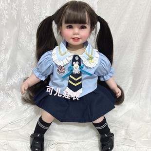 50-55cm重生娃娃衣服女孩JK裙子兔子警官衬衫短裙两件套制服套装