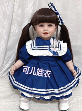 50-55cm重生娃娃衣服女孩海军领裙子卡通连衣裙校服制服裙JK套装