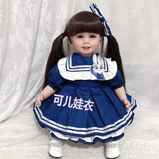 50-55cm重生娃娃衣服女孩海军领裙子卡通连衣裙校服制服裙JK套装